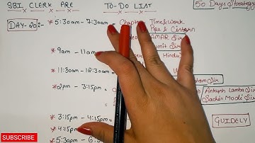 SBI CLERK Day-20 To Do List. Follow it blindly for 50 days and get a job in SBI. Strategy matters.