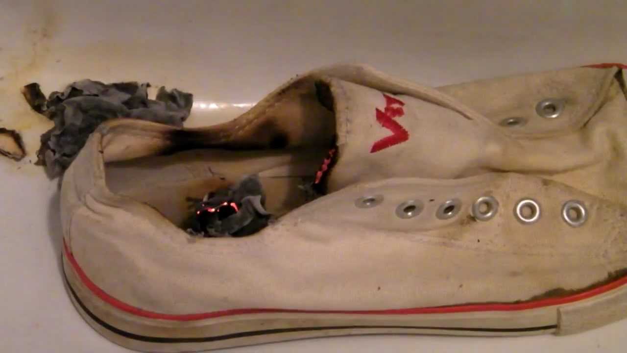 Burning Fake Converse SlipOns Part 1 - YouTube