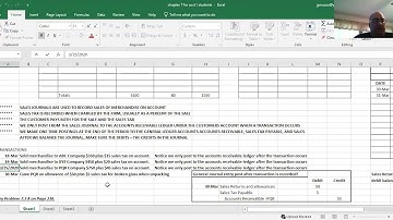 Video to supplement excel worksheet chapter 7