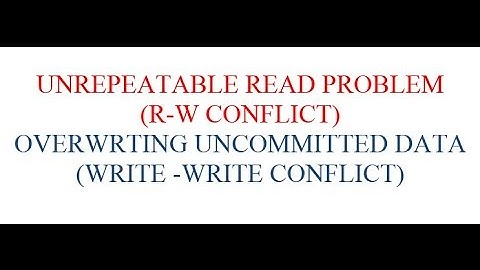 UNREPEATABLE READ PROBLEM (R-W CONFLICT) ,WRITE -WRITE CONFLICT