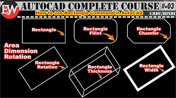 #3 | How to use Rectangle Command in AutoCAD in Urdu/Hindi | Dimensions, Line Thickness, Rotation.