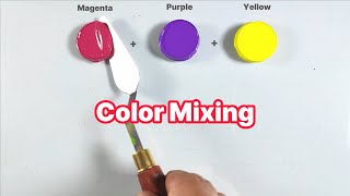 Guess the final color 🎨| Satisfying video | Art video | Color mixing video| MixMagenta|Purple|Yellow