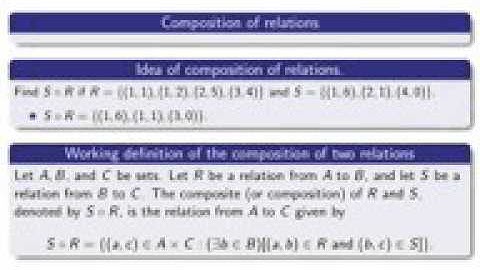 Section 3 1, part 3 Composition of relations 144p