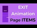 Exit animation of page items
