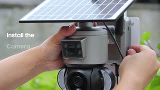 INQMEGA 8MP Solar Powered Camera 4G Waterproof Outdoor Wireless Security Camera Dual Lens