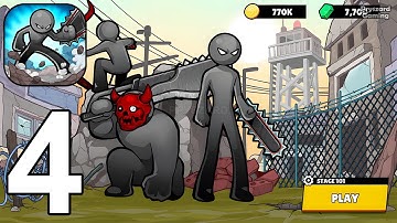 Hero Wars 2 Fighter Of Stick - Gameplay Walkthrough Part 4 Stickman Base Defense (iOS, Android)