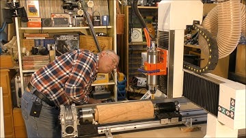 227  CNC router 4th axis machining with the X axis