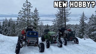 Snowmowin the mountains