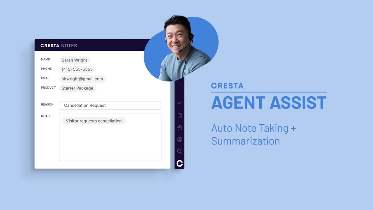Cresta Agent Assist: Auto Note Taking & Summarization
