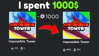 I spent $1000 robux to sponsor my Roblox game...