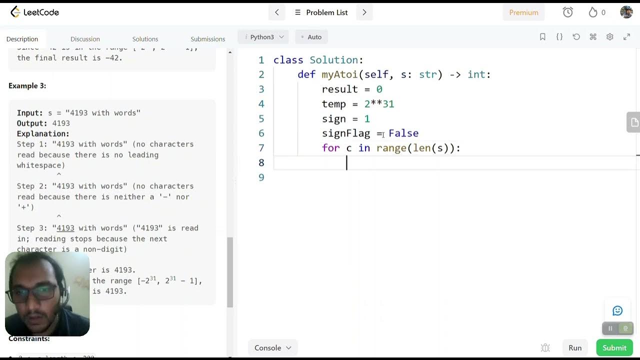 String to integer atoi | Python | LeetCode - YouTube