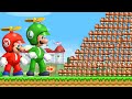 What happens if Giant Mario Bros. fight 9999x Goombas in World 1 - 1