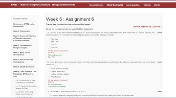 Multi-Core Computer Architecture | NPTEL | Week 6 | assignment with  solution 6 | 2021