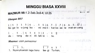 Mazmur Tanggapan|| Edisi Lama|| Minggu 12 Oktober 2025|| MINGGU BIASA XXVIII (28) Tahun C 