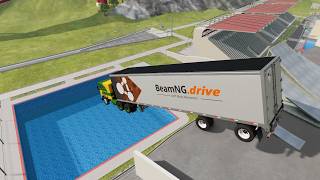 Cars vs Diving Pool: Giant Truck Jumps into the Pool | BeamNG Drive screenshot 1