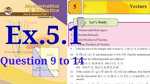 Exercise 5.1,HSC,12th Maths1,Question 9 to 14 ,Vectors, state board, new syllabus 2020,collinear.