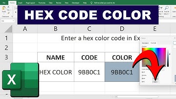 Enter a hex color code in Microsoft Excel