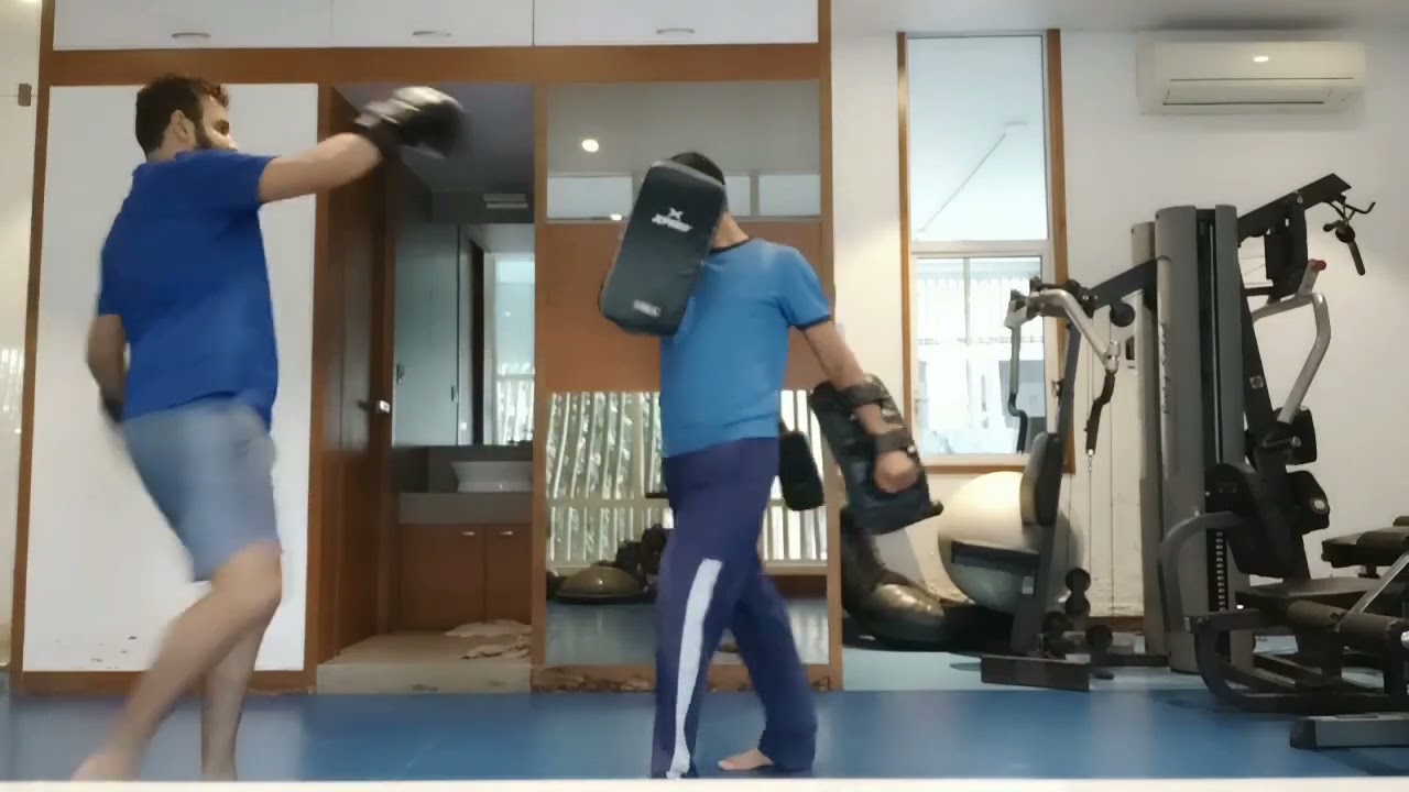 Kick Boxing Pad Work Kicking Combination Martial Arts Workout