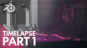 Modelling the Spooky Church Scene [Part 1] Blender Timelapse