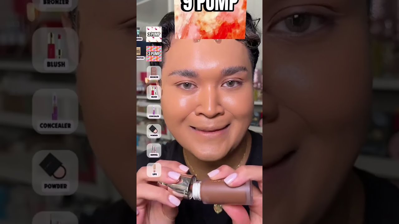 Tiktok Filter Chooses How Many Pumps Of Makeup But A FULL FACE RARE BEAUTY Sean Anthony