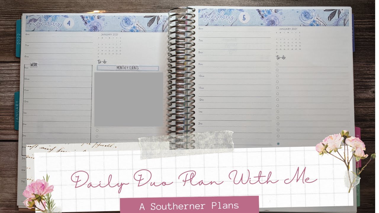 Plan With Me || Daily Duo January 4th - 10th || Planner Kate - YouTube