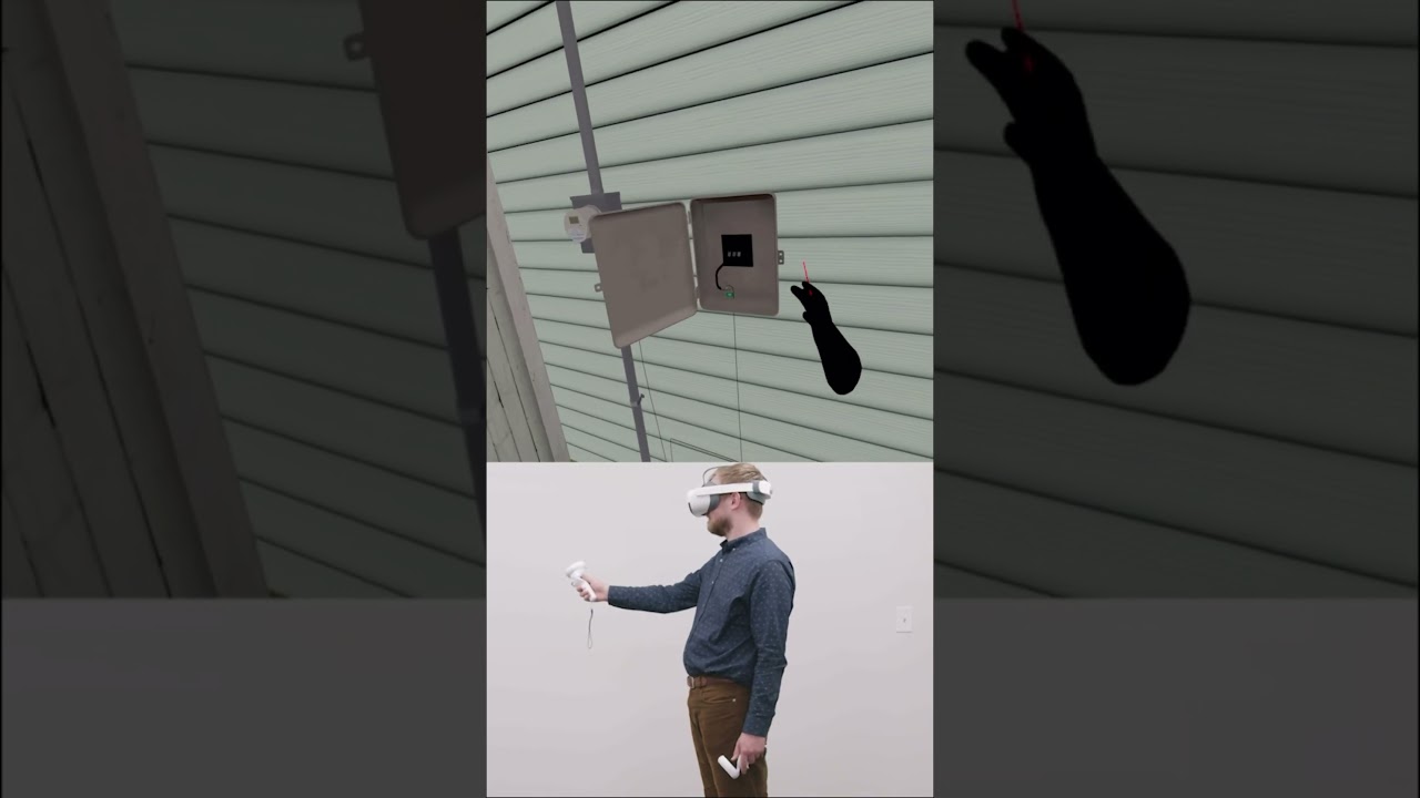 Virtual shocks, real-world safety. #electrician #virtualreality #shorts