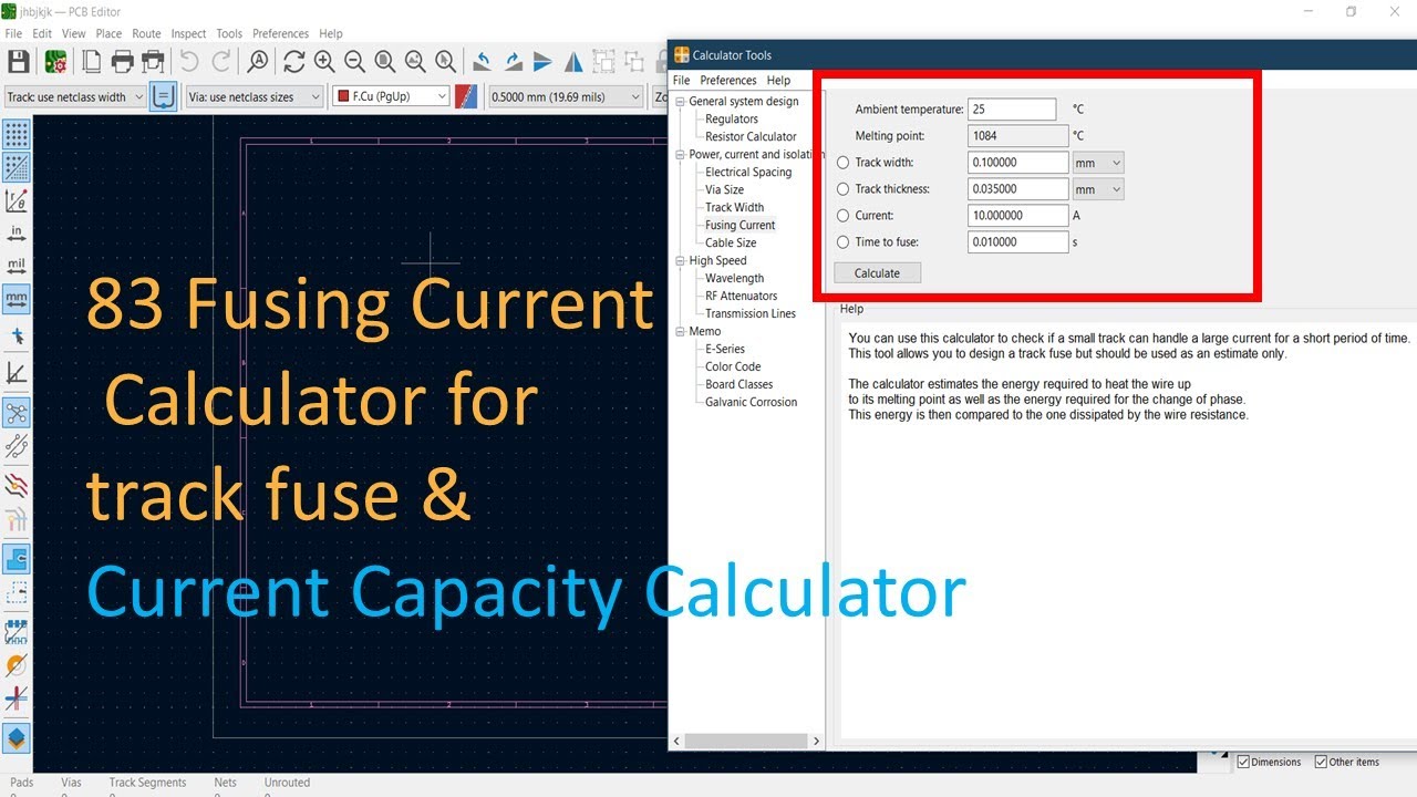 83 Fusing Current Calculator for track fuse & Current Capacity Calculator