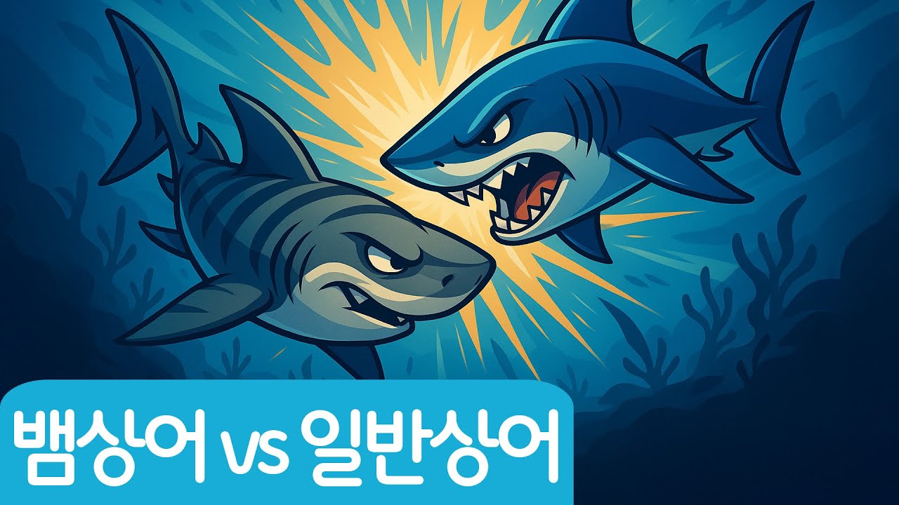 뱀상어 vs 일반상어 | 바다 동요 | 액션 스토리 동요 | 어린이 동요 | 망둥이키즈