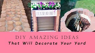 Amazing DIY Ideas That Will Decorate Your Yard: FIRE PIT, BACK PORCH PLANT BOX, PATH FROM CONCRETE