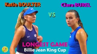 Katie Boulter vs Clara Burel Longest Game of the Entire Billie Jean King Cup Qualifiers