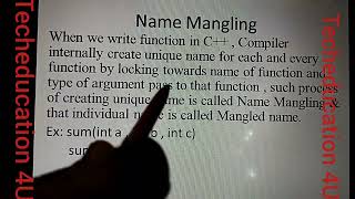 What is name mingling? || Name Mangling In C++