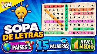 SOPA de LETRAS 🧠 Encuentra el PAÍS rápidamente y junta estrellas por RONDA | 😱 DIFÍCIL screenshot 3