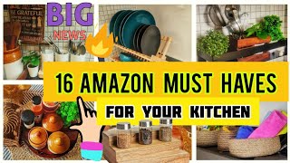16 AMAZON Finds For Your Kitchen🏵️Space Saving Kitchen Organization💡Decor Items- Amazon Best Buy