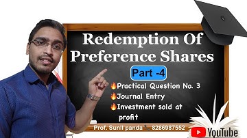 Redemption of preference shares I Question No.3 (Part 4) I Mumbai University I IDOL I Financial A/C