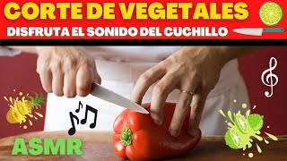 Sonidos de cocina reales ASMR El cuchillo / ASMR knife cutting food 🔪