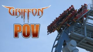 Griffon POV (Front Row, 2022, 4K 60FPS), Busch Gardens Williamsburg B\&M Dive Machine | Non-Copyright