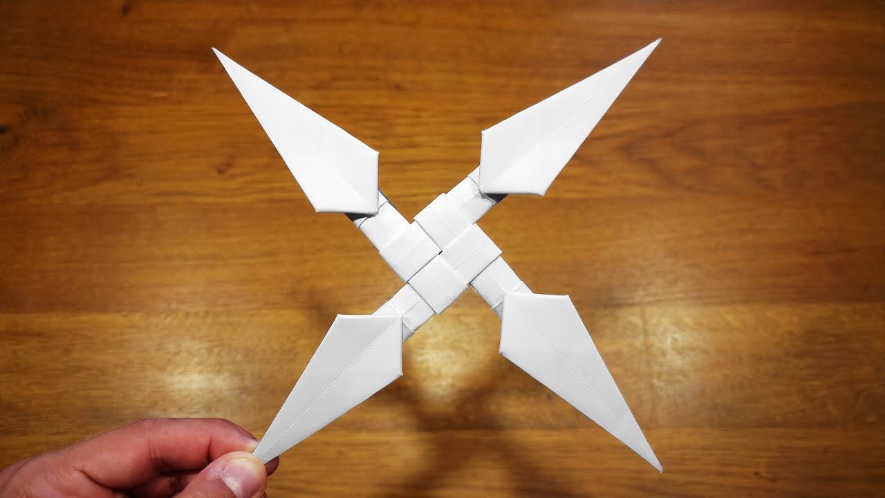 How To Make a Paper Kunai Shuriken Ninja Star   Origami