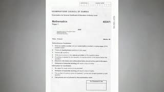 2020 GCE mathematics paper 1 (question 1-10)
