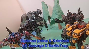 Optimus prime & Grimlock VS Scourge & BattleTrap