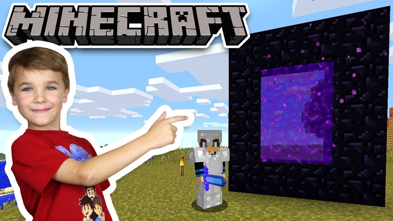 BUILDING A NETHER PORTAL in MINECRAFT SURVIVAL MODE - YouTube