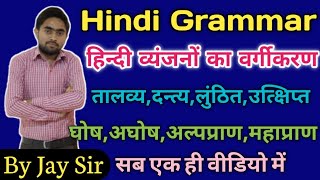 Hindi Grammar |कण्ठ्य/तालव्य/दन्त्य/लुंठित/उत्क्षिप्त/घोष/अघोष/अल्पप्राण/महाप्राण व्यंजन||By Jay Sir