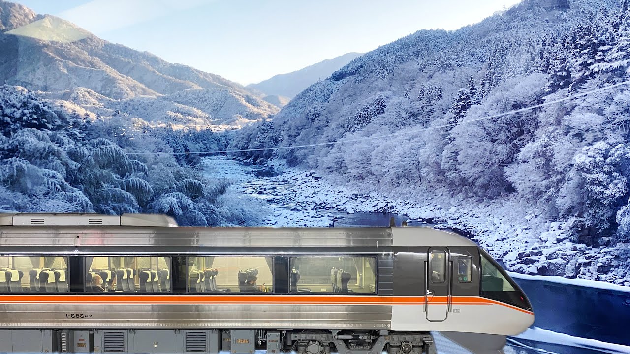 [字幕]特急しなの号で名古屋から長野へ 雪景色の木曽路を楽しむ - YouTube