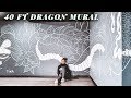 40FT DRAGON MURAL// Time Lapse Video // Hand-Drawn in Thunder Bay, Ontario