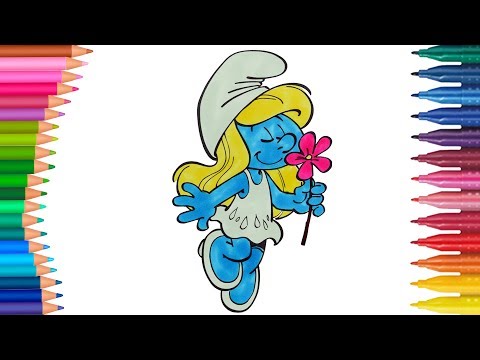 السنافر صفحة التلوين كيفية رسم ولون الأيادي الصغيرة