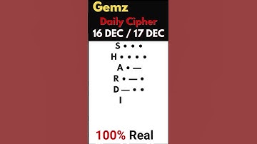 Gemz Daily Cipher Morse Code 16 DEC & 17 DEC 2024 | Unlock Today’s Code & Rewards!