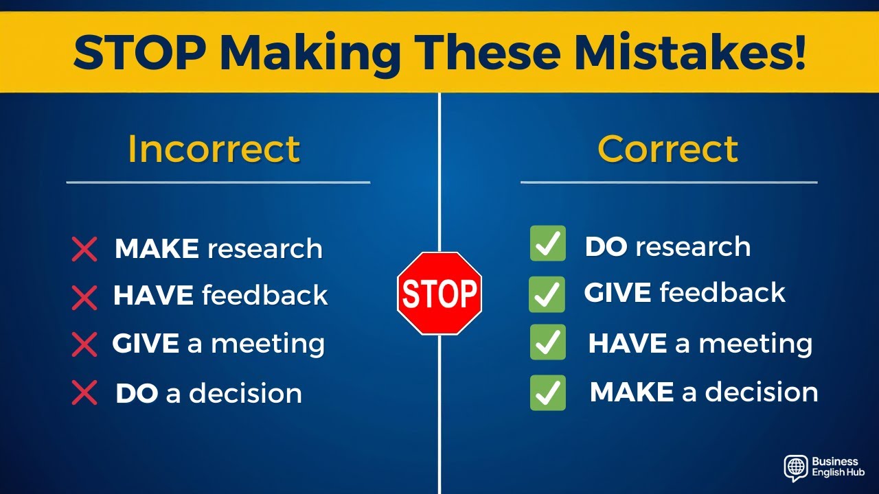 'DO', 'GIVE', 'HAVE' & 'MAKE' Collocations - Correct These Common English Fluency Mistakes For Good