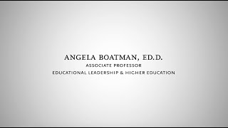 Our Lynch Community: Dynamic Learning Across the Distance - Dr. Angela Boatman