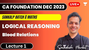 Blood Relations | Lecture 1 | Logical Reasoning | Sandesh Harkut