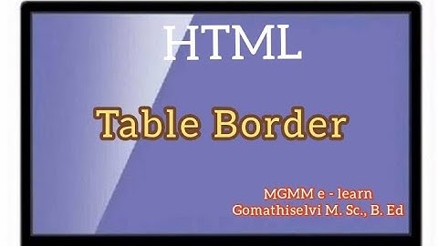 Table border attribute in HTML... tamil