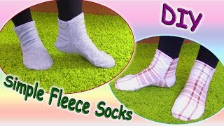 DIY Simple Fleece Socks - How to Sew Slippers - How to Make Stretch Socks Sewing Pattern - Tutorial